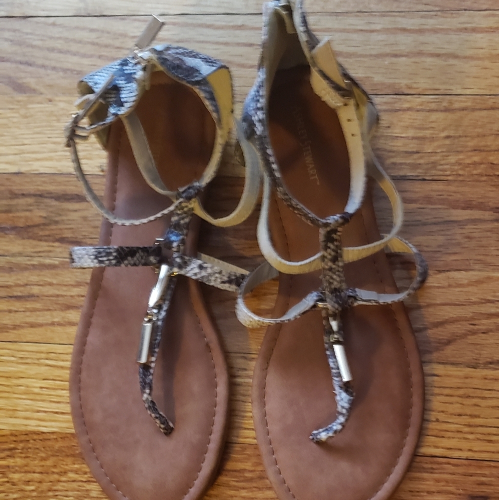 Gladiator Sandals with Gold Accents